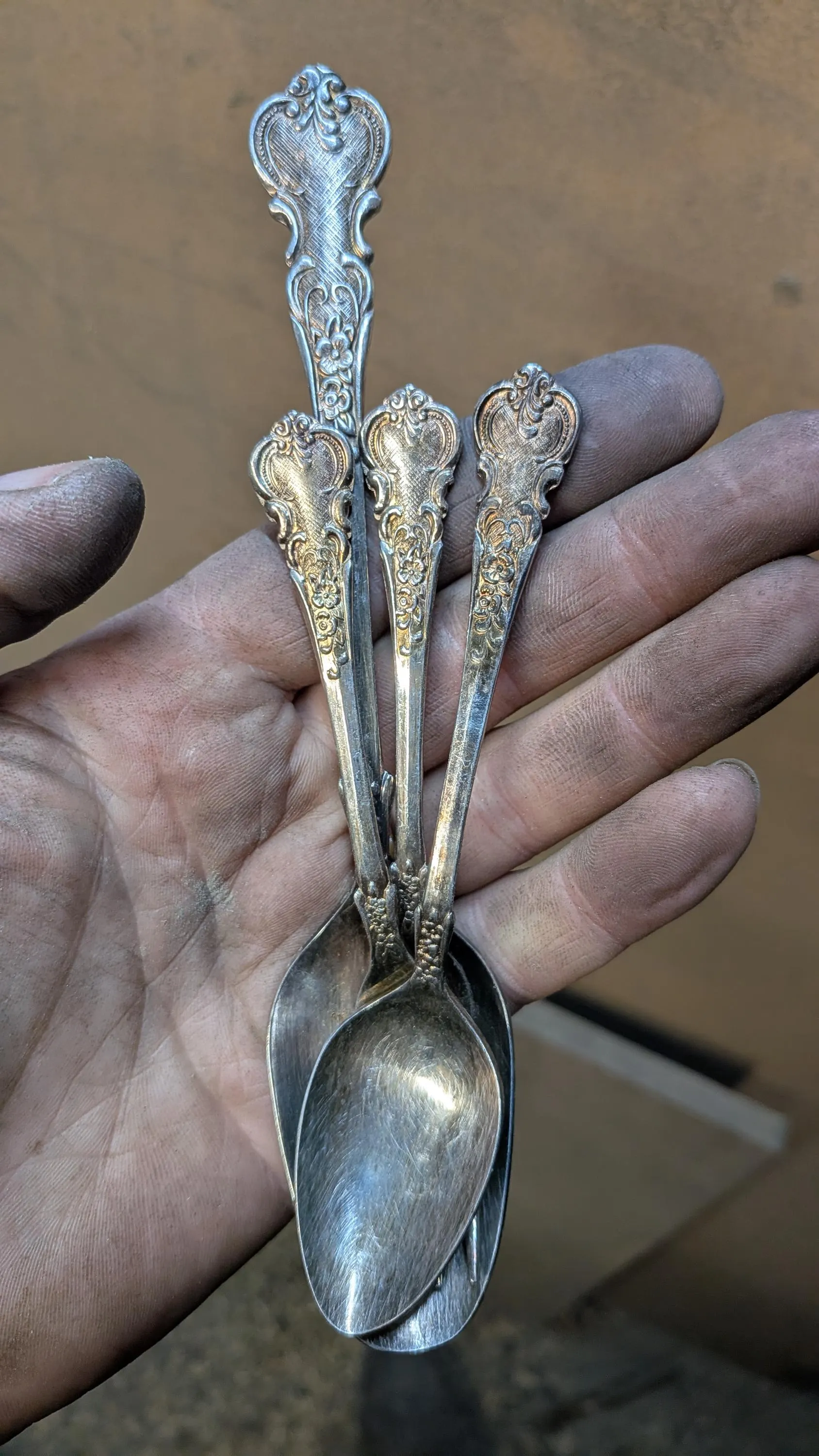 Floral Spoon Necklace and Earring Set Silver Plated EPNS - Image 3