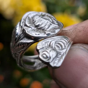 Hildesheimer Rose Christoph Widmann Flower Spoon Ring Silver Plated EPNS