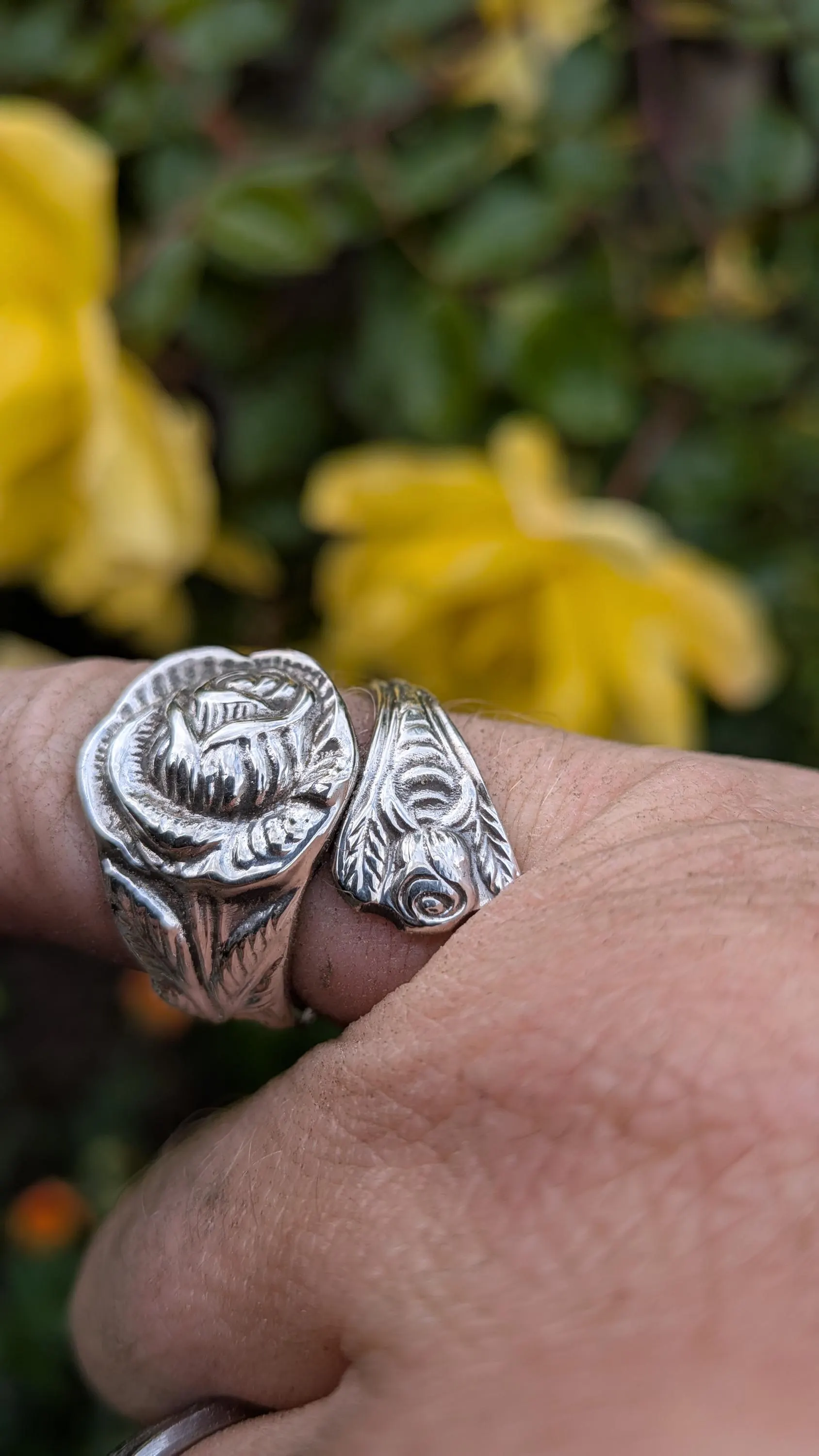 Hildesheimer Rose Christoph Widmann Flower Spoon Ring Silver Plated EPNS - Image 2
