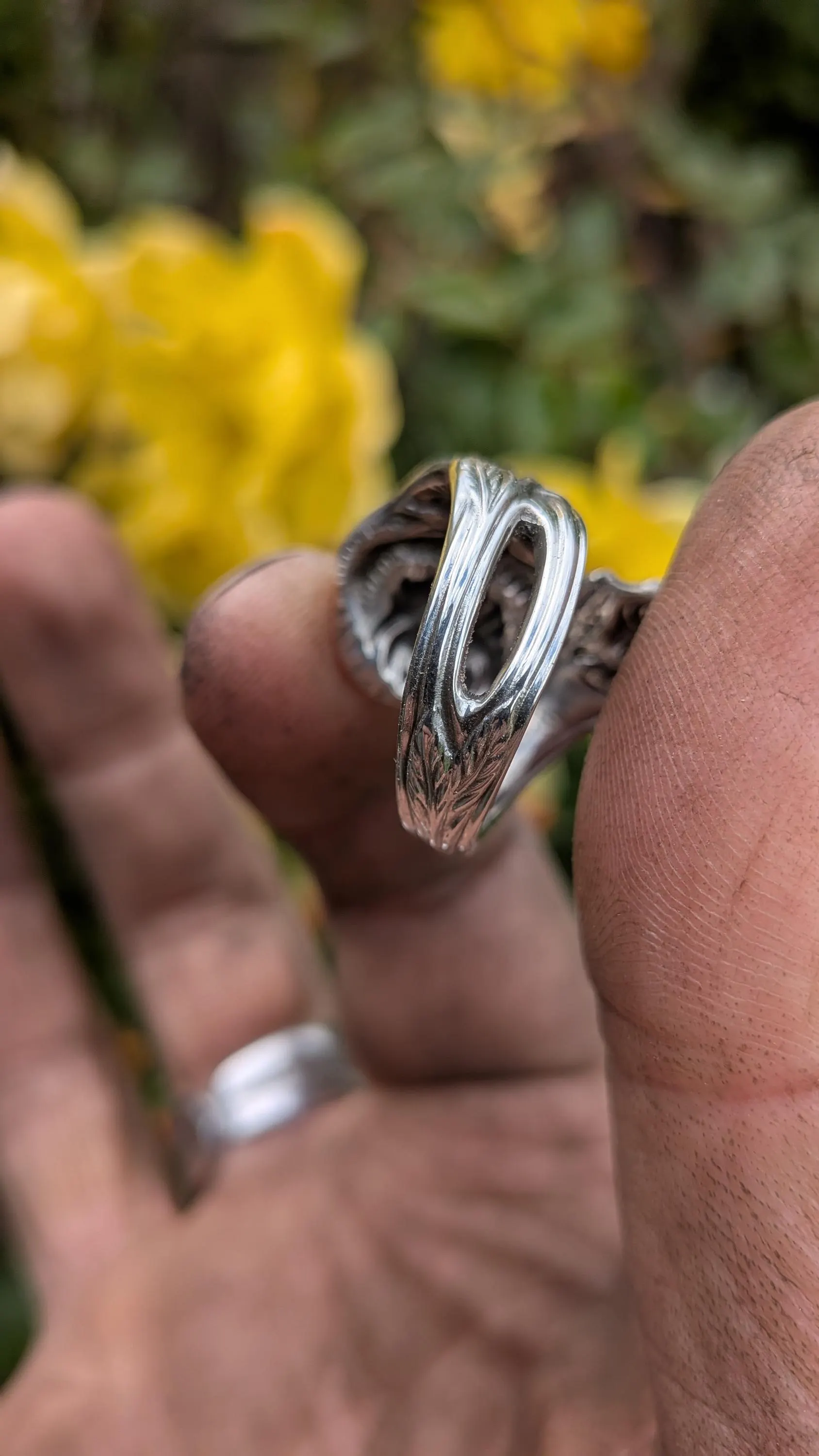 Hildesheimer Rose Christoph Widmann Flower Spoon Ring Silver Plated EPNS - Image 4