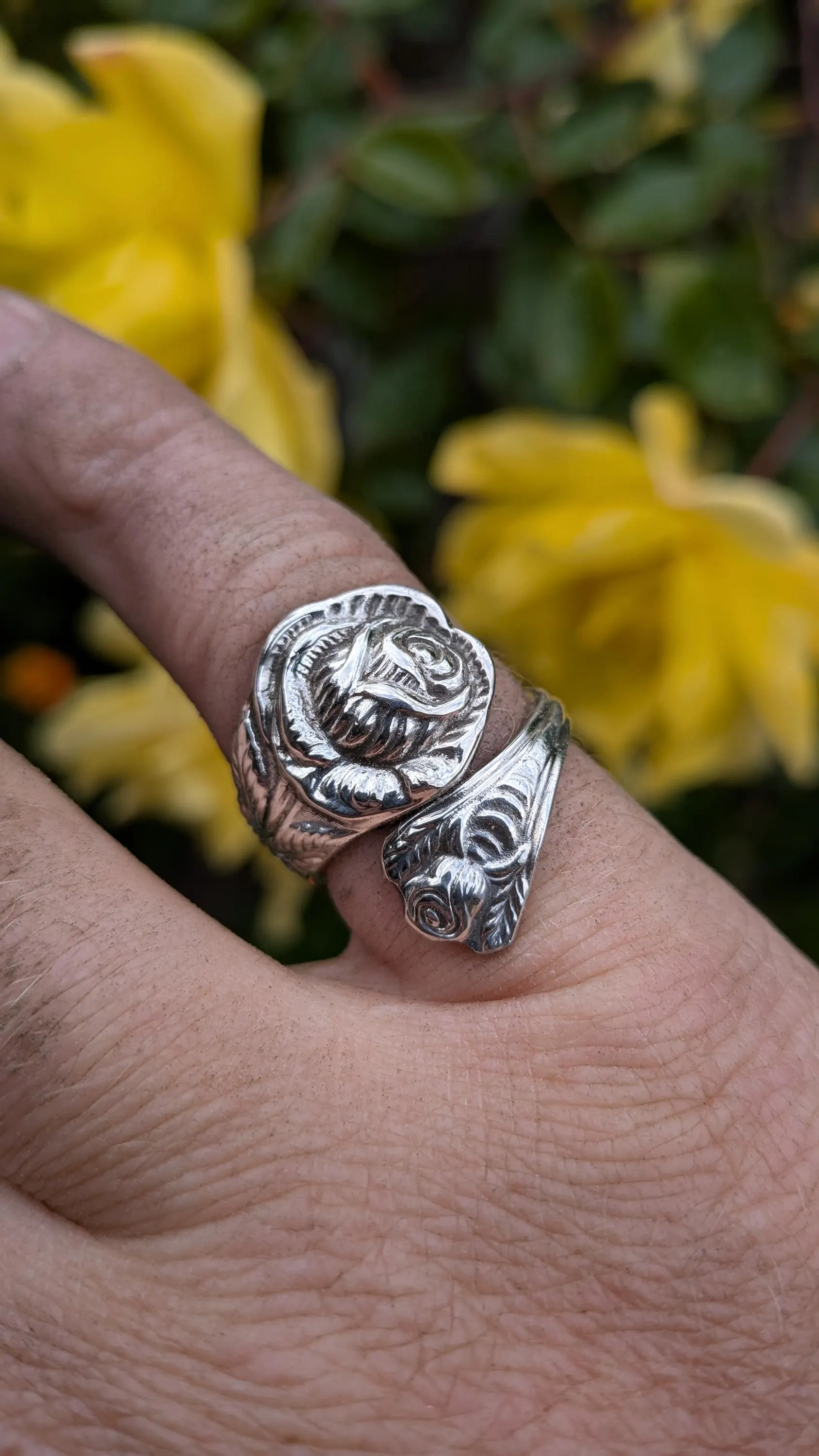 Hildesheimer Rose Christoph Widmann Flower Spoon Ring Silver Plated EPNS - Image 5
