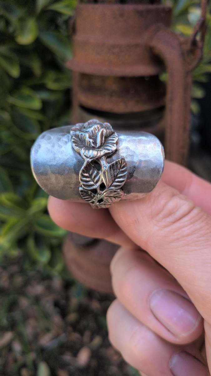 Hildesheimer Rose Christoph Widmann Flower Saddle Spoon Ring Silver Plated EPNS - Image 3