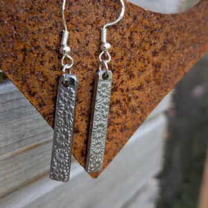 Floral Pattern Earrings Made From Vintage Stainless Steel Cutlery Called Love Story