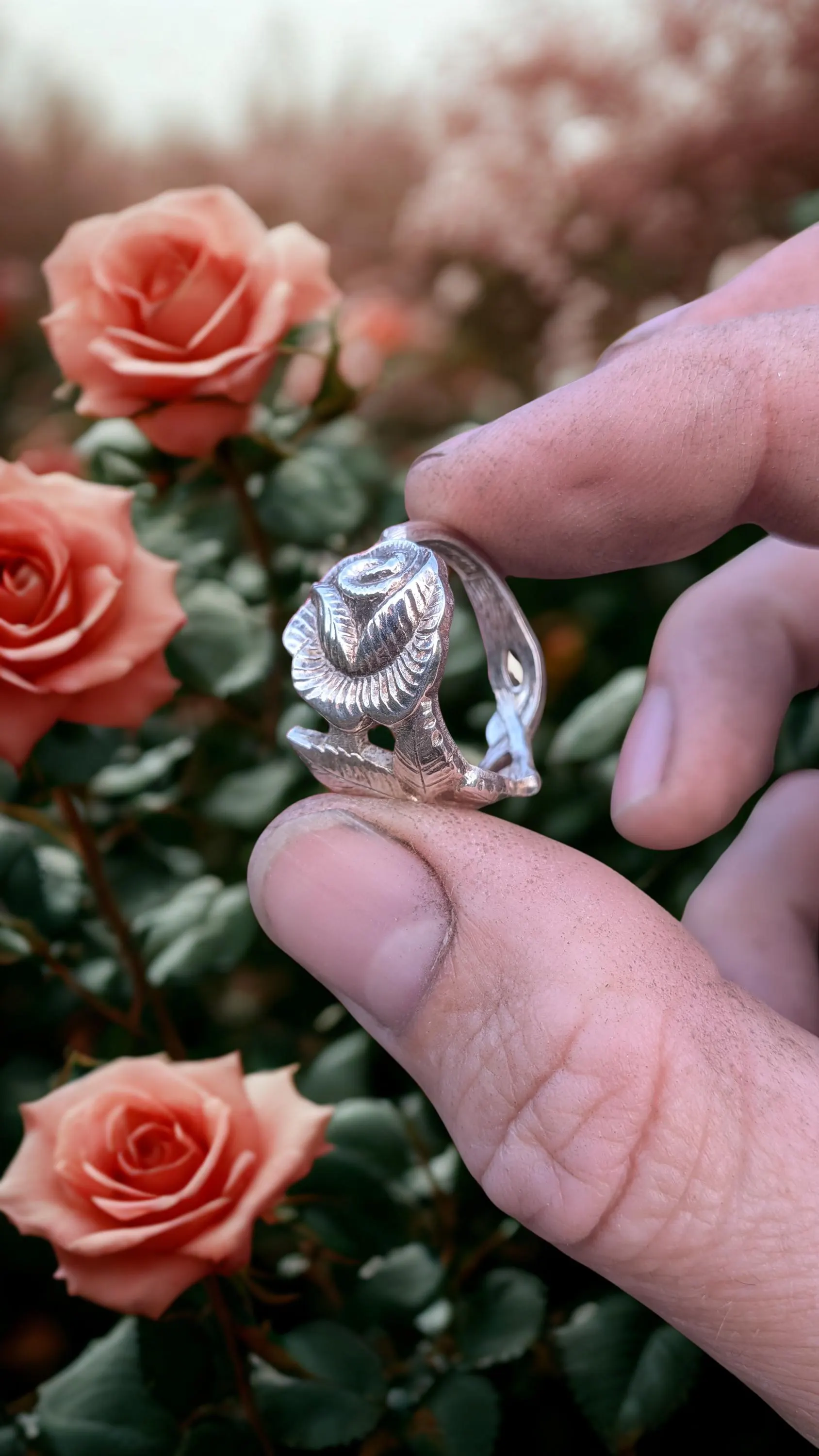 Hildesheimer Rose Spoon Ring Silver Plated 100