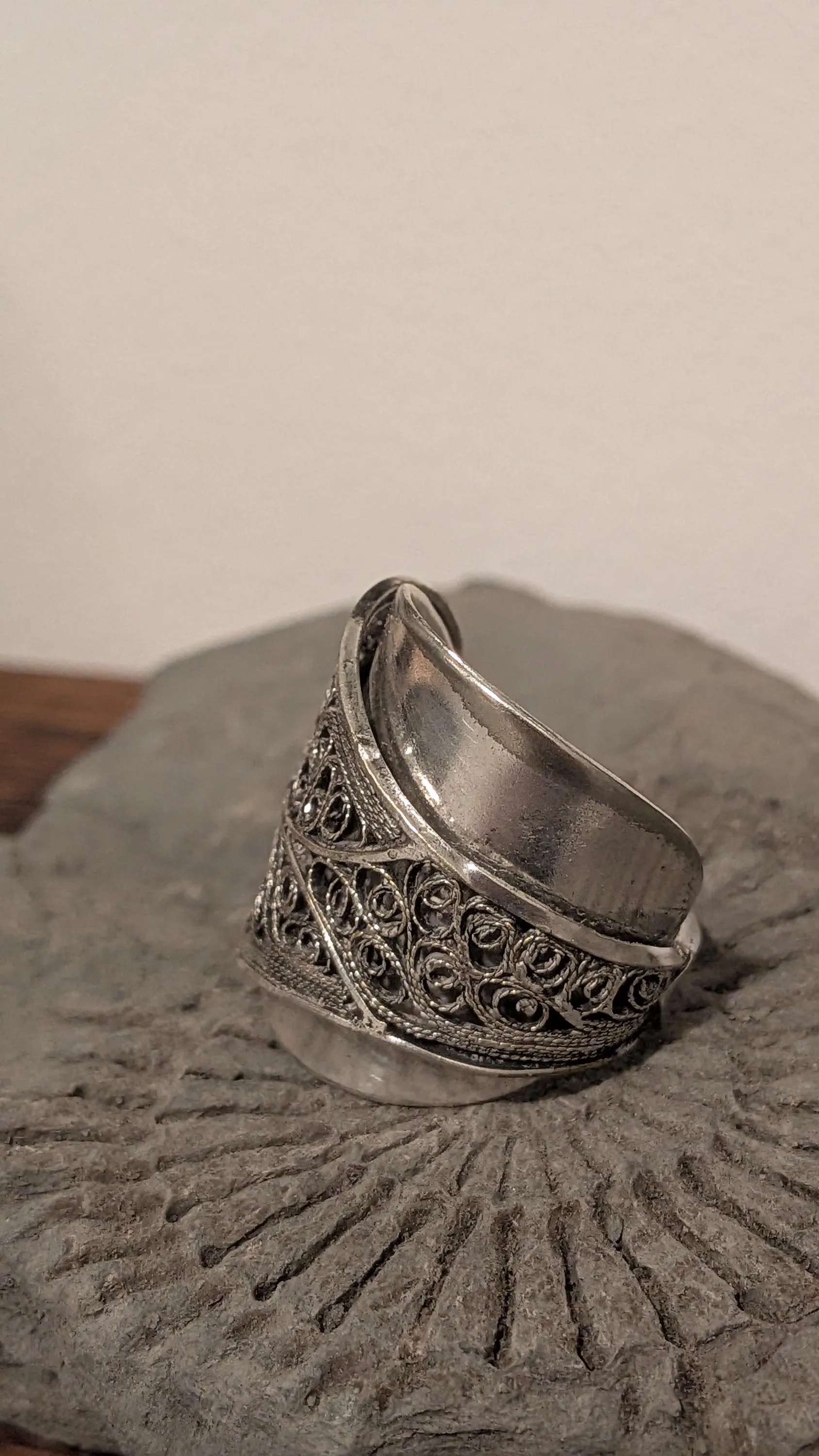 Vintage Filigree Spoon Ring - Image 2