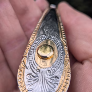 Silver & gold Plated Hair Clip made from vintage cutlery